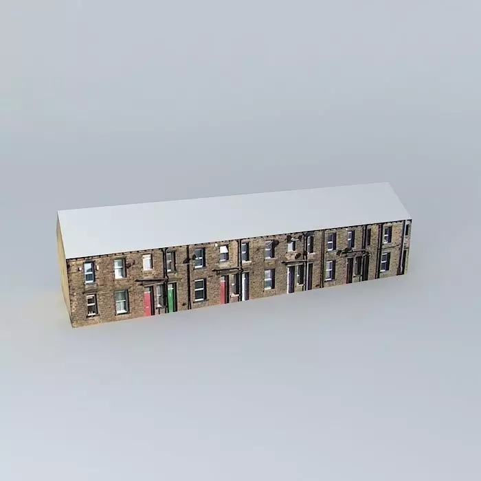 Row of terrace houses, Huddersfield. Free 3D model