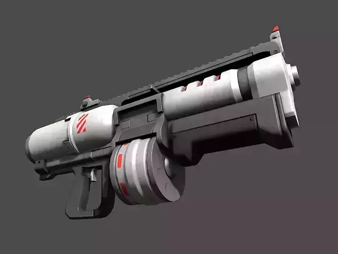 Heavy Weapons Sci-Fi Assault Rifle Low-poly 3D model