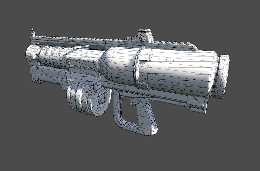 Heavy Weapons Sci-Fi Assault Rifle Low-poly 3D model_2