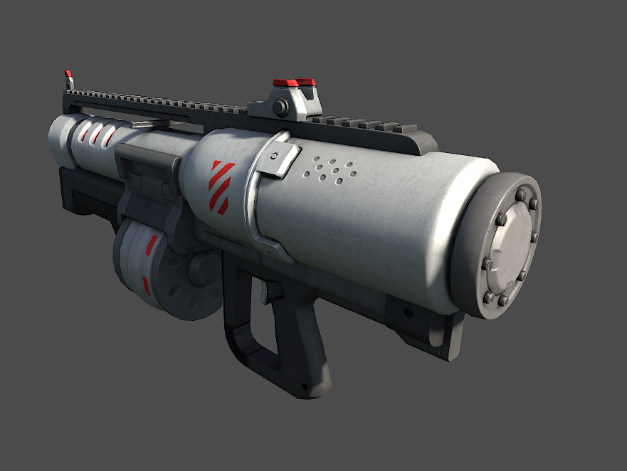 Heavy Weapons Sci-Fi Assault Rifle Low-poly 3D model_1