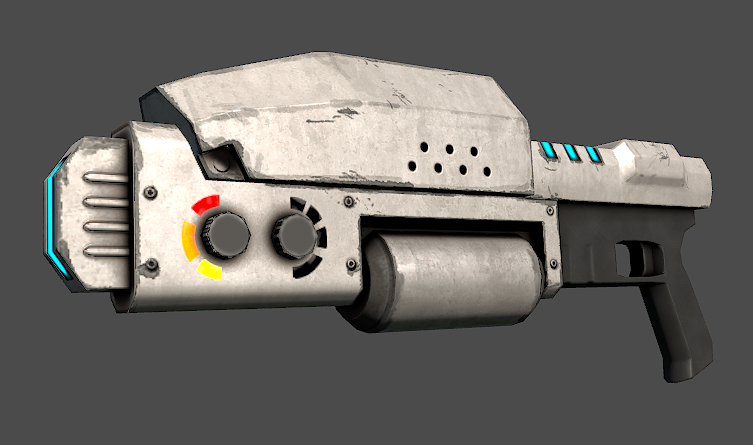 Sci-Fi Laser Rifle Low-poly 3D model_1