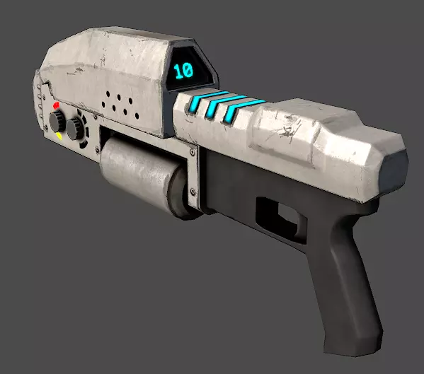 Sci-Fi Laser Rifle Low-poly 3D model_0