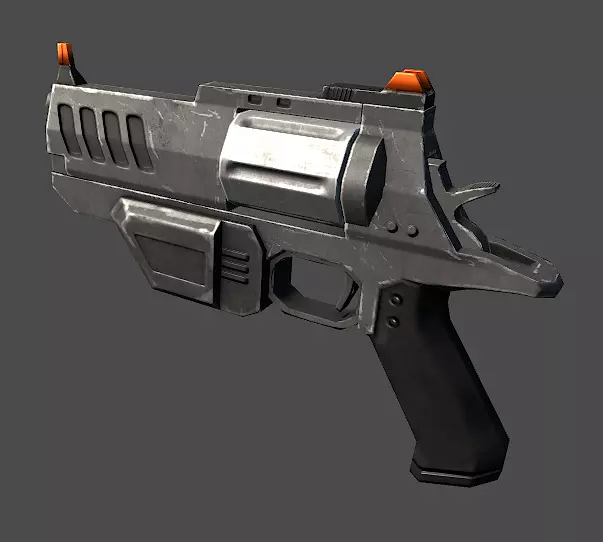 Sci-Fi Revolver Low-poly 3D model_0