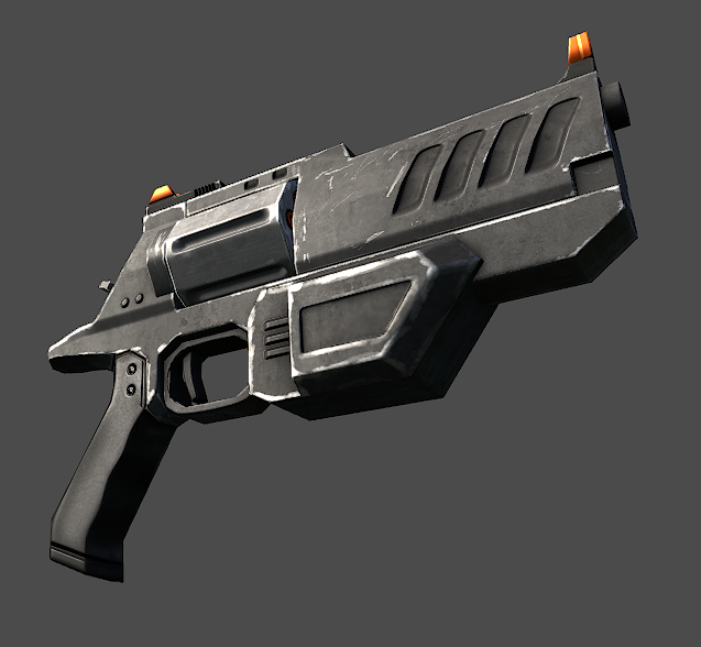 Sci-Fi Revolver Low-poly 3D model_1