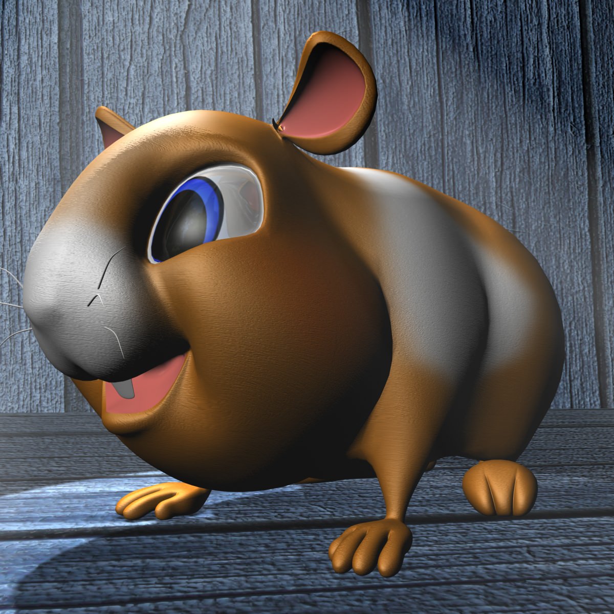 Cartoon Hamster Rigged Low-poly 3D model_16