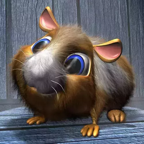 Cartoon Hamster Rigged Low-poly 3D model