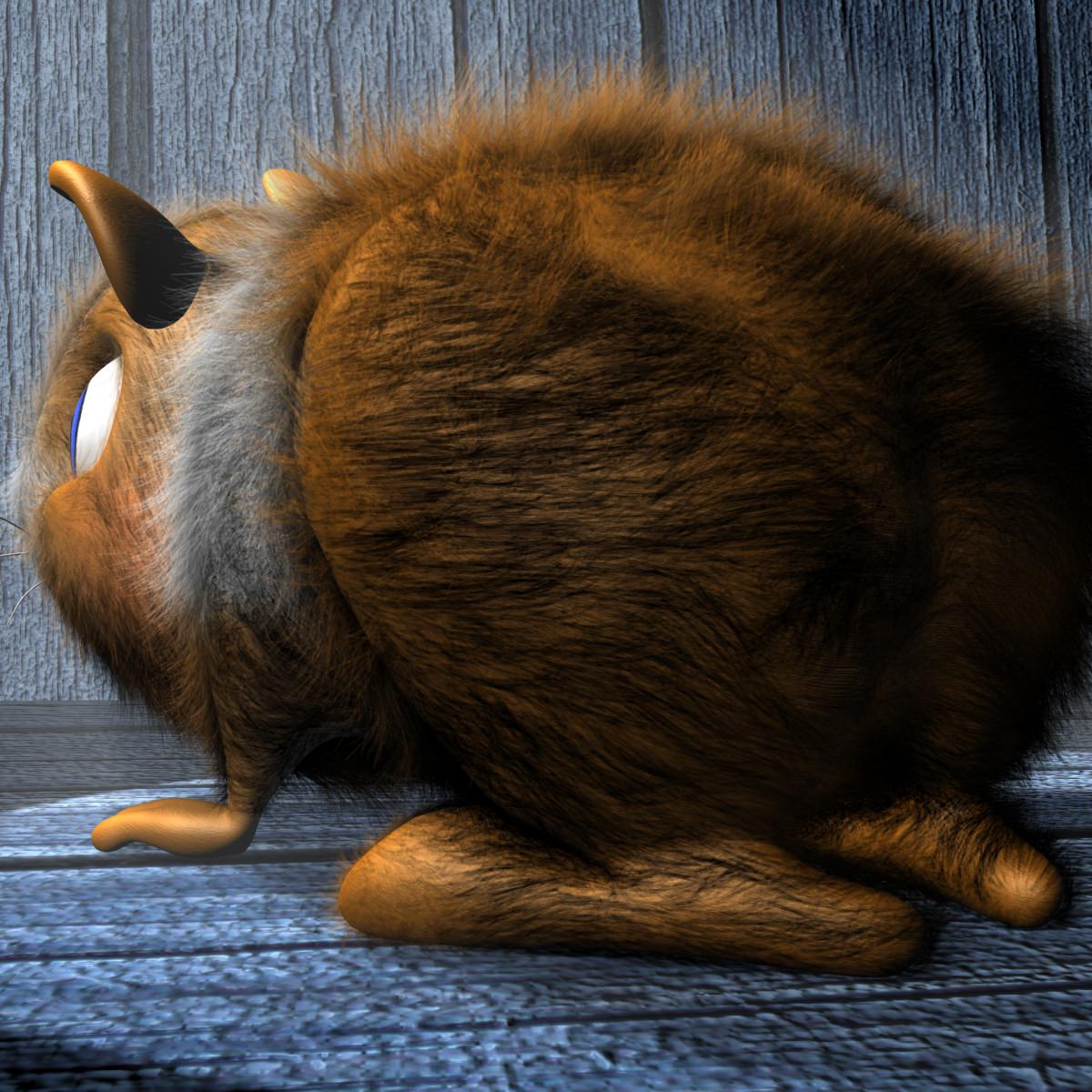 Cartoon Hamster Rigged Low-poly 3D model_8