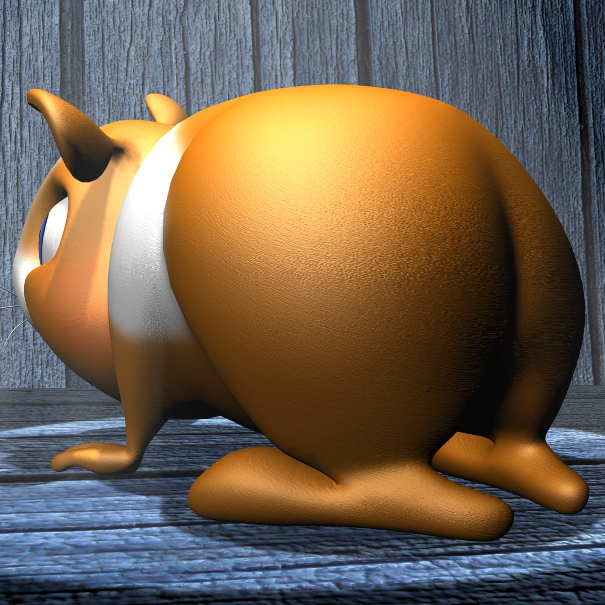 Cartoon Hamster Rigged Low-poly 3D model_17