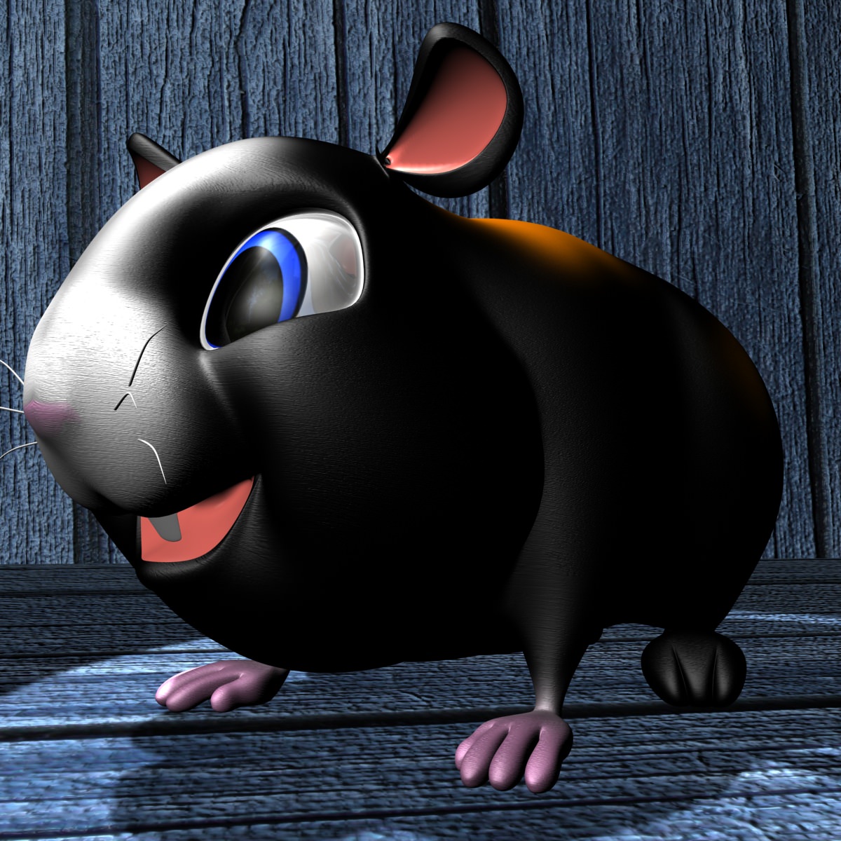 Cartoon Hamster Rigged Low-poly 3D model_13