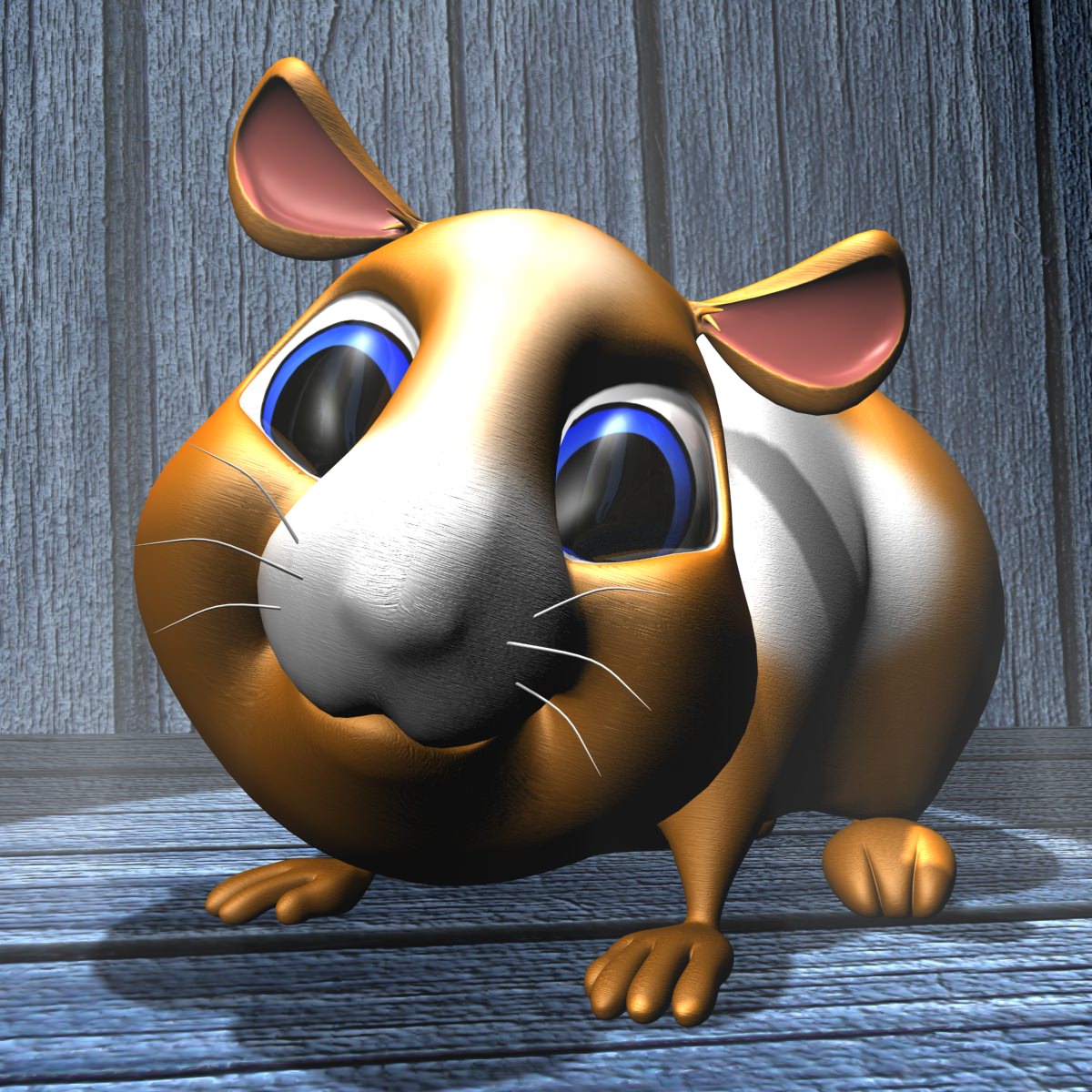 Cartoon Hamster Rigged Low-poly 3D model_9