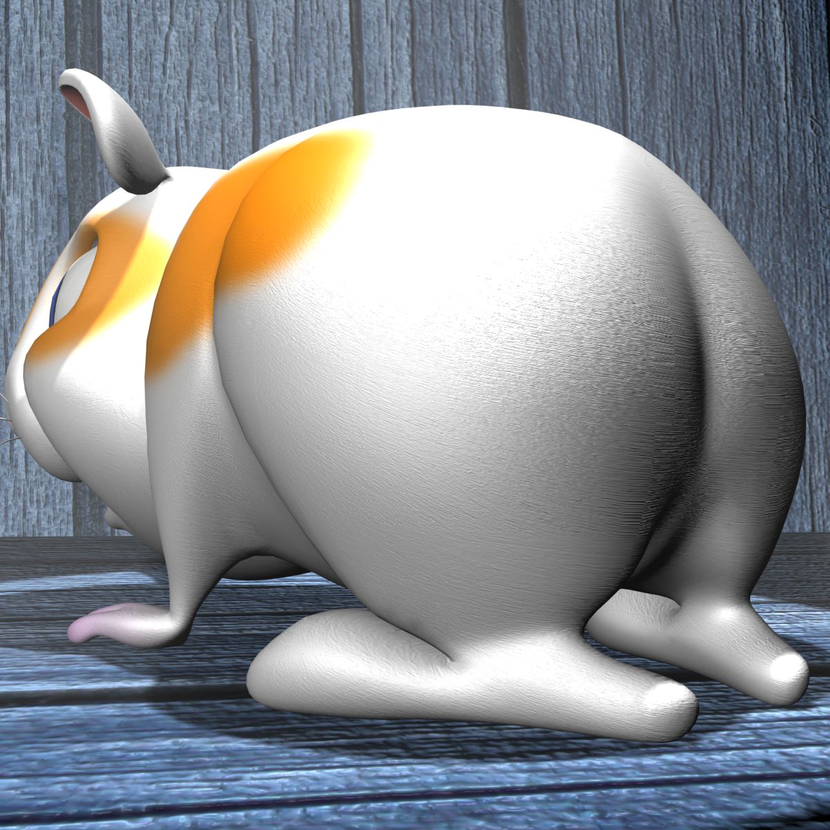 Cartoon Hamster Rigged Low-poly 3D model_10