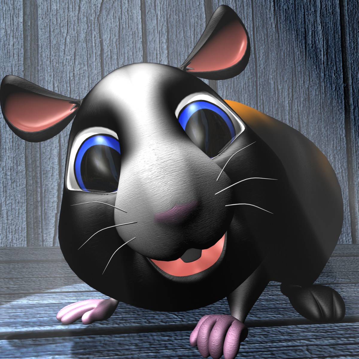 Cartoon Hamster Rigged Low-poly 3D model_15