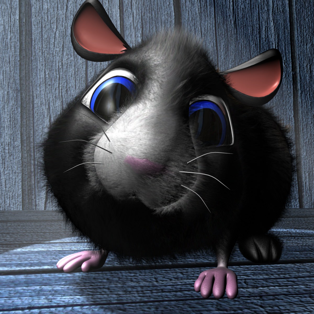 Cartoon Hamster Rigged Low-poly 3D model_2