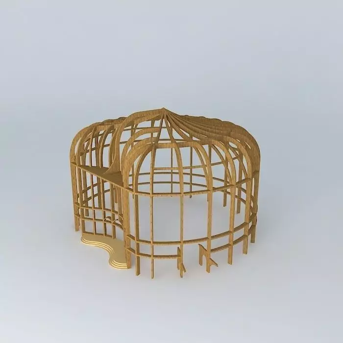 Structure of wood for auditorium Free 3D model_0