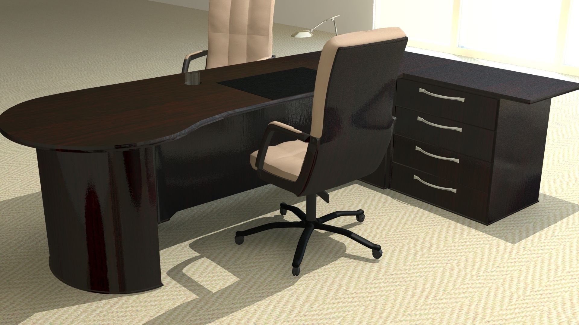 Modern Office Furniture 3D model_3