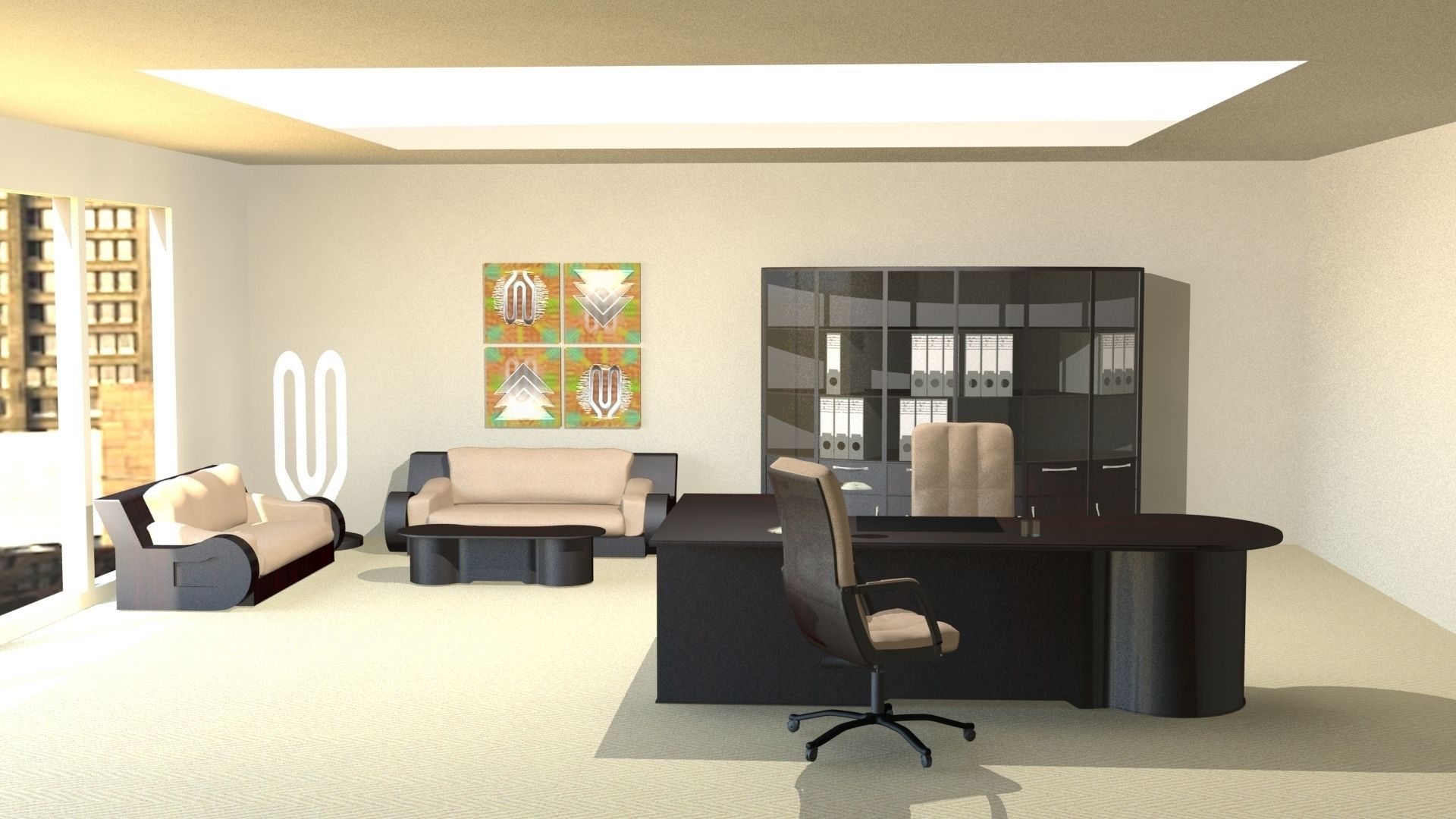 Modern Office Furniture 3D model_4