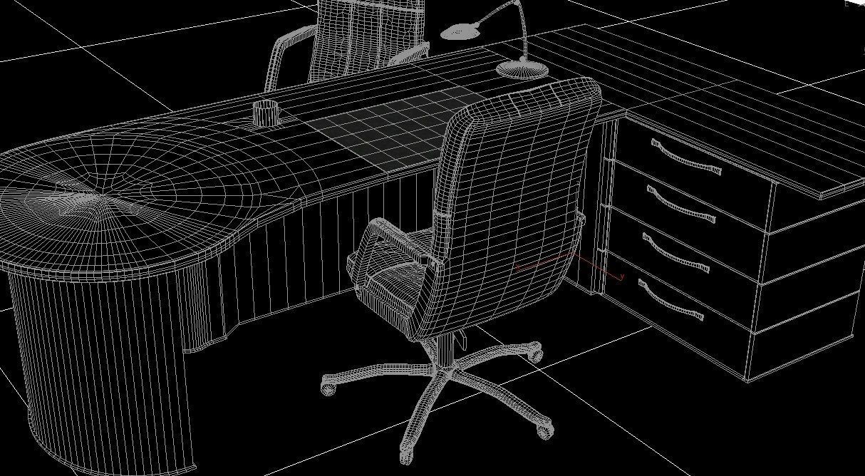 Modern Office Furniture 3D model_8