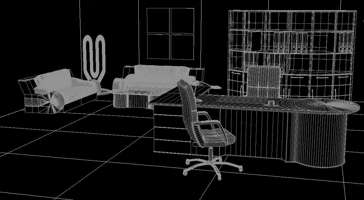 Modern Office Furniture 3D model_13