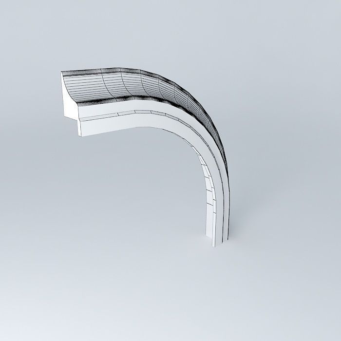 Crowning curved strip 3D model_3
