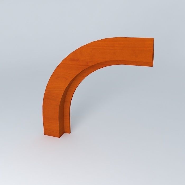 Crowning curved strip 3D model_1