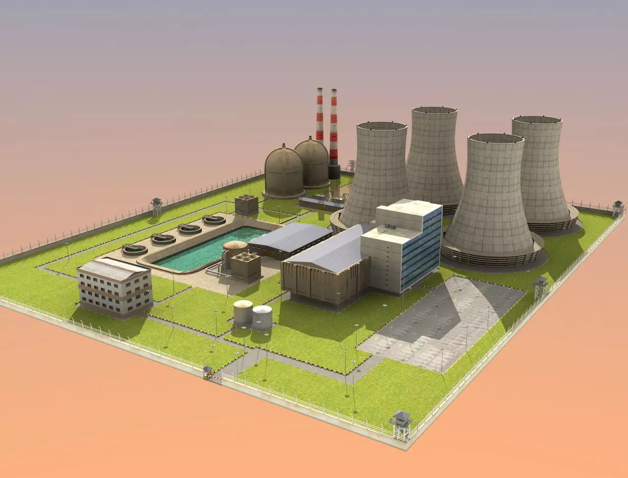 Nuclear Powerplant 3D model_0