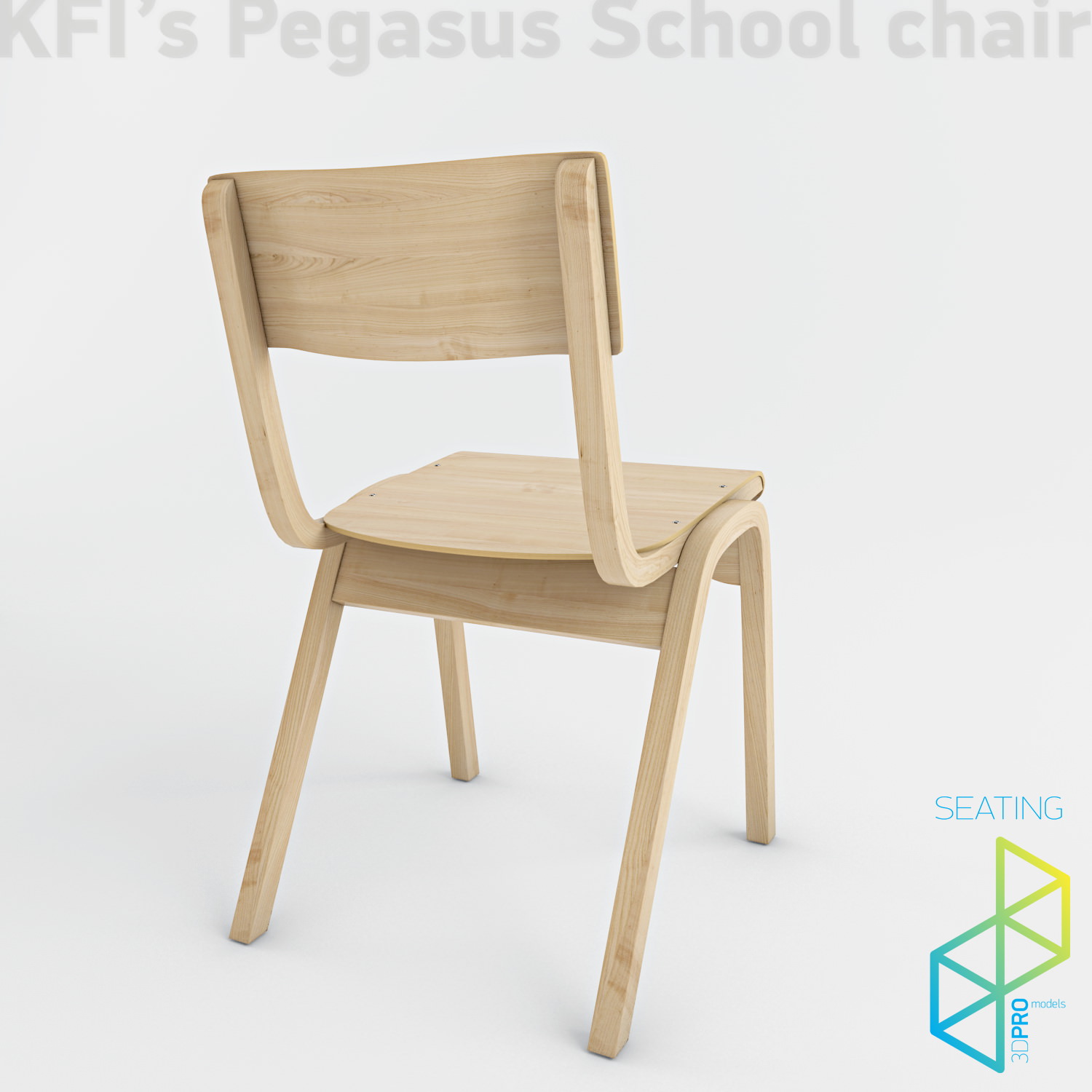 School chair 3D model_2