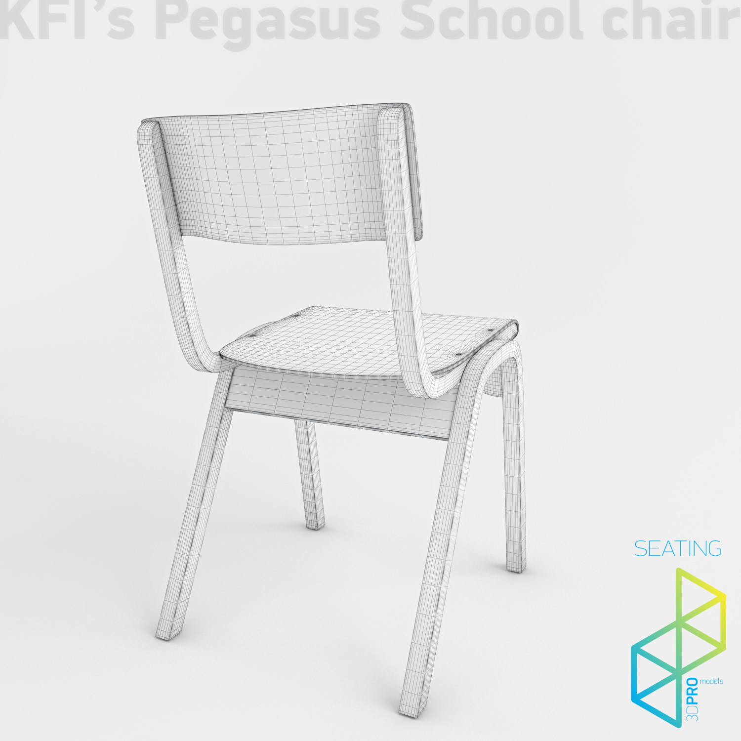 School chair 3D model_10