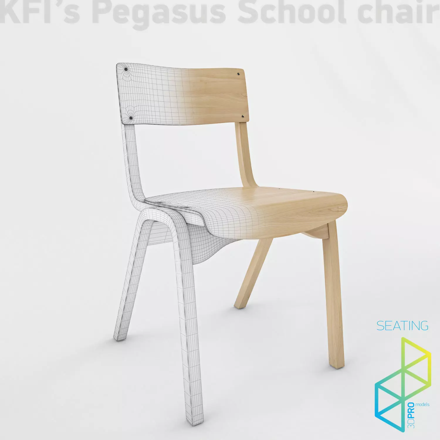School chair 3D model_0