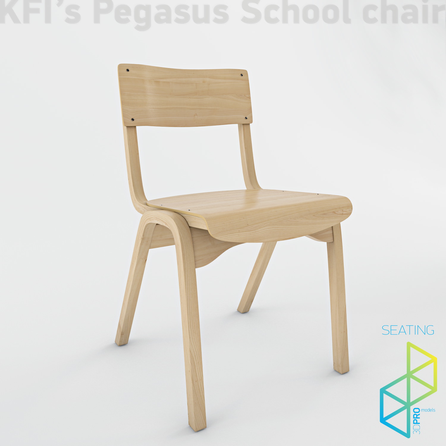 School chair 3D model_1