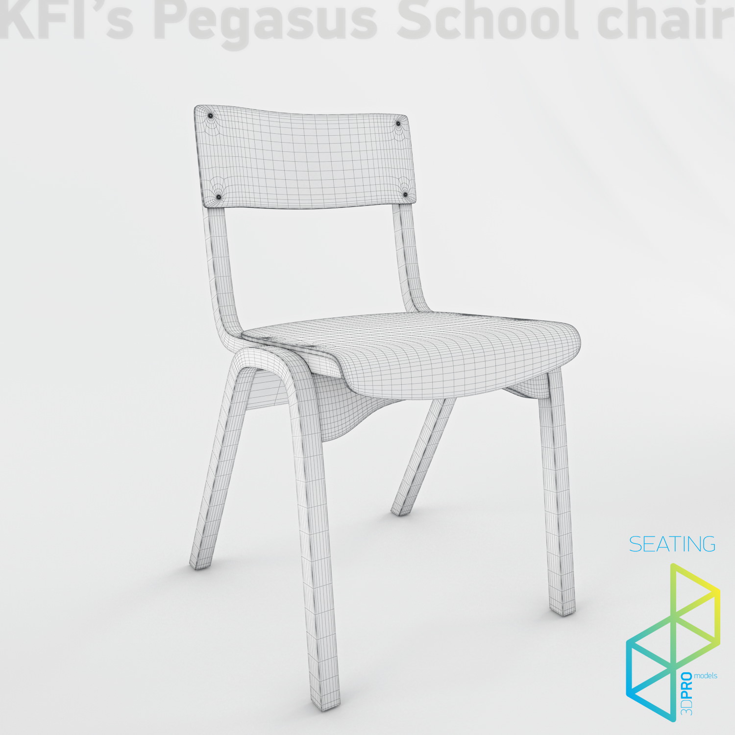 School chair 3D model_9
