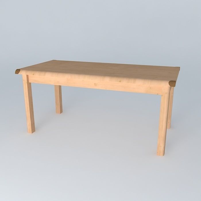 Indiana Red Pine Table 3D model_1