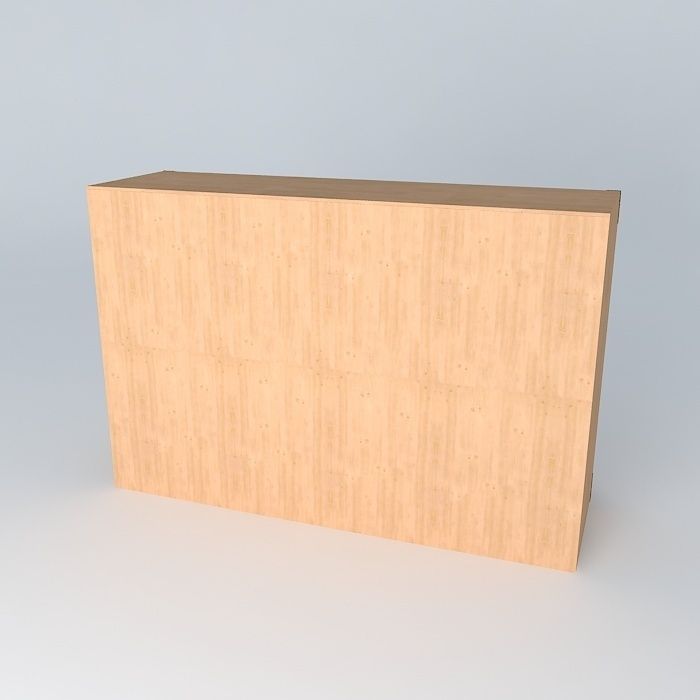 Indiana red pine shelf 3D model_1
