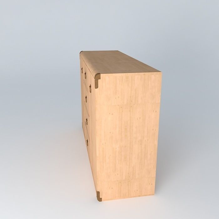 Indiana red pine shelf 3D model_2