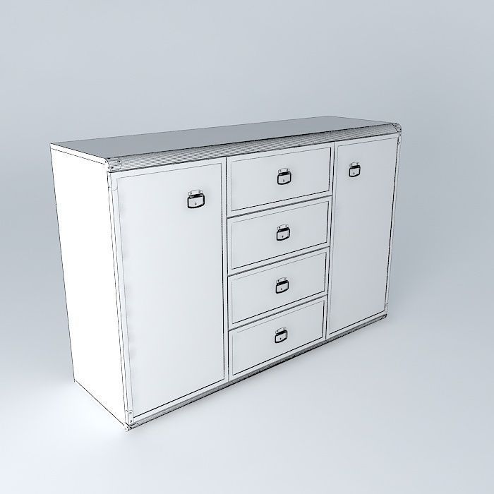 Indiana red pine shelf 3D model_3