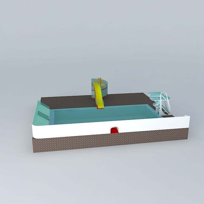 Pool swimming Free 3D model_2