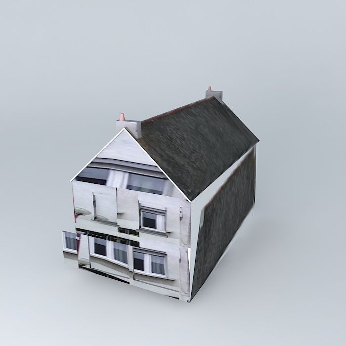 Trade and deposit building Free 3D model_1