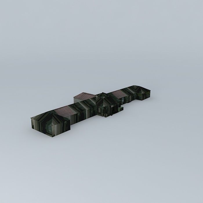 Aero-club building Free 3D model_2