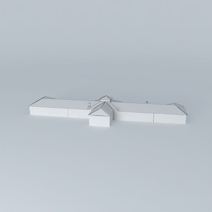 Aero-club building Free 3D model_3