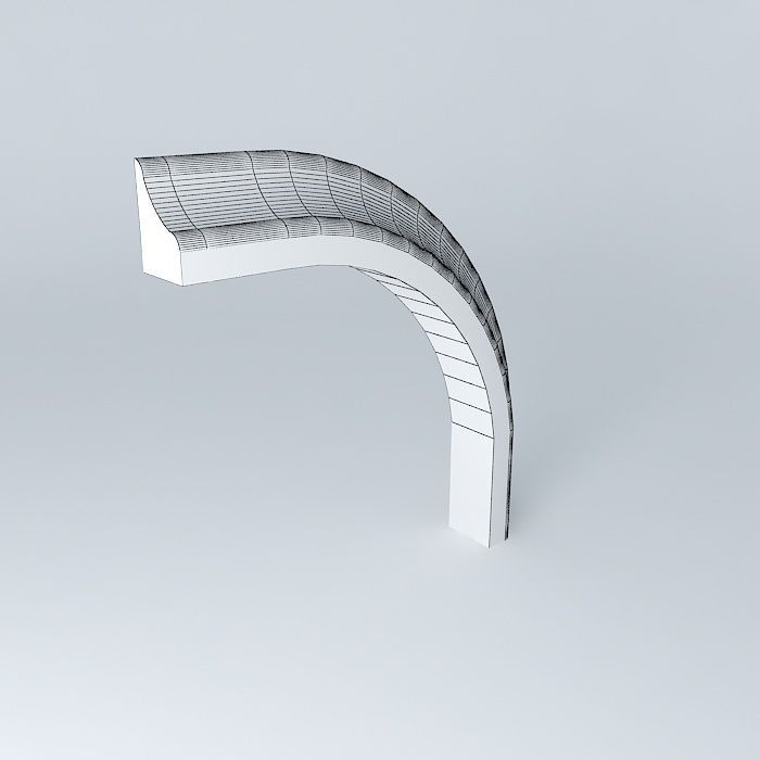 Wreath bent / Crown Bended Round 3D model_3