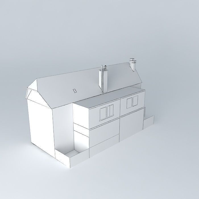 Homes metal house with roof Free 3D model_4
