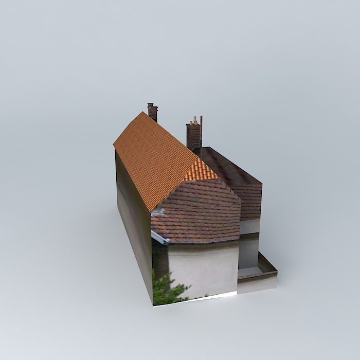 Homes metal house with roof Free 3D model_2