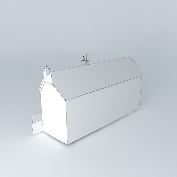 Homes metal house with roof Free 3D model_3