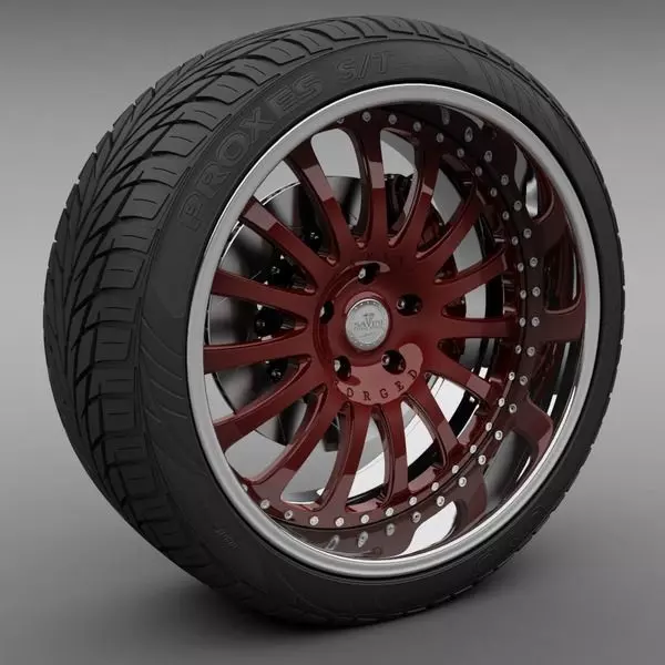 Savini Forged SV-4 Wheel and Tire 3D model_0