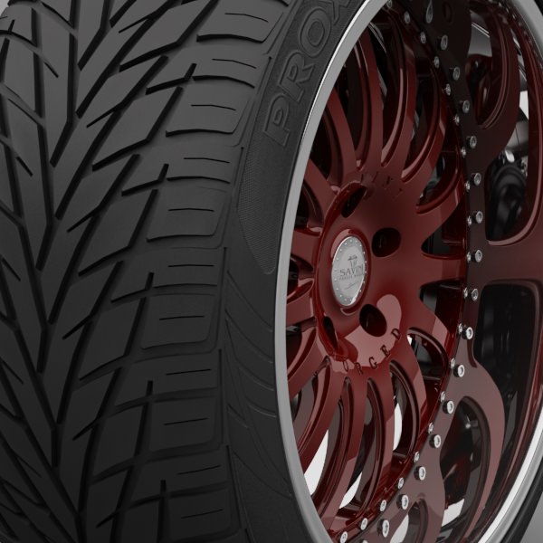 Savini Forged SV-4 Wheel and Tire 3D model_2