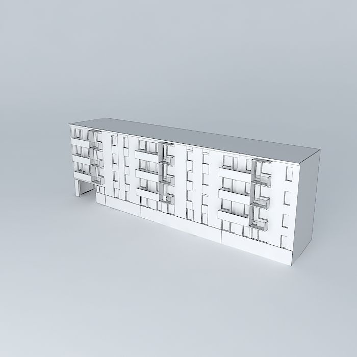 Residence 4 modern desk Free 3D model_4