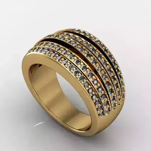 MFS gold ring with diamonds