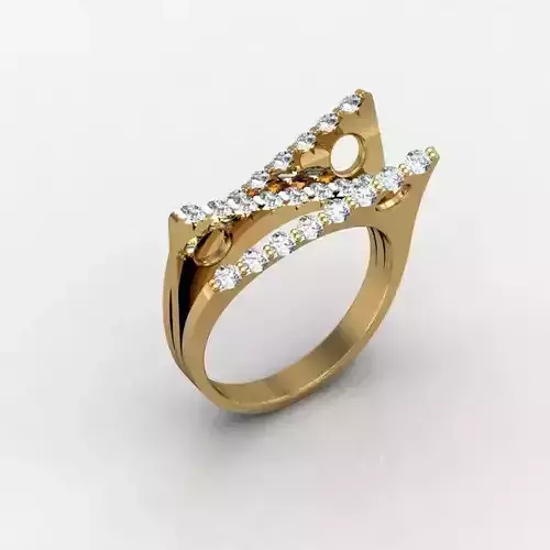 MFS gold ring with diamonds