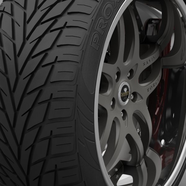 Savini Forged SV-2S Wheel and Tire 3D model_2