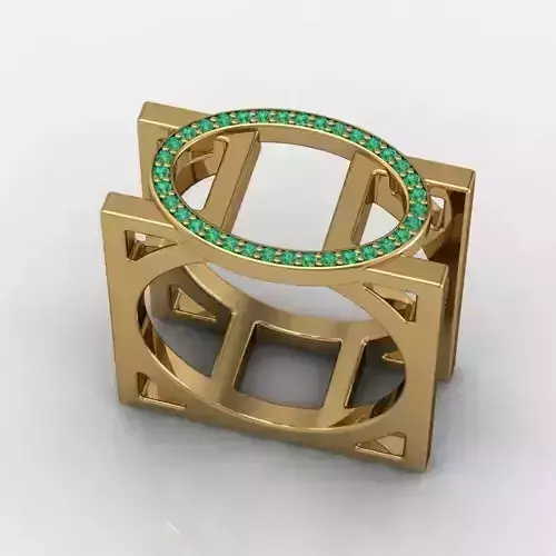 MFS emerald square ring gold