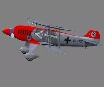 heinkel-he-51-1932 luftwaffe biplane 3D model